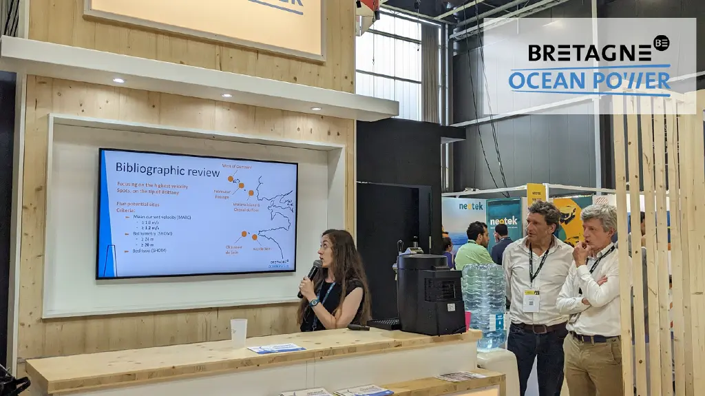 DynamOcean at Bretagne Ocean Power pavilion Presentation of the results on tidal energy potential in Brittany